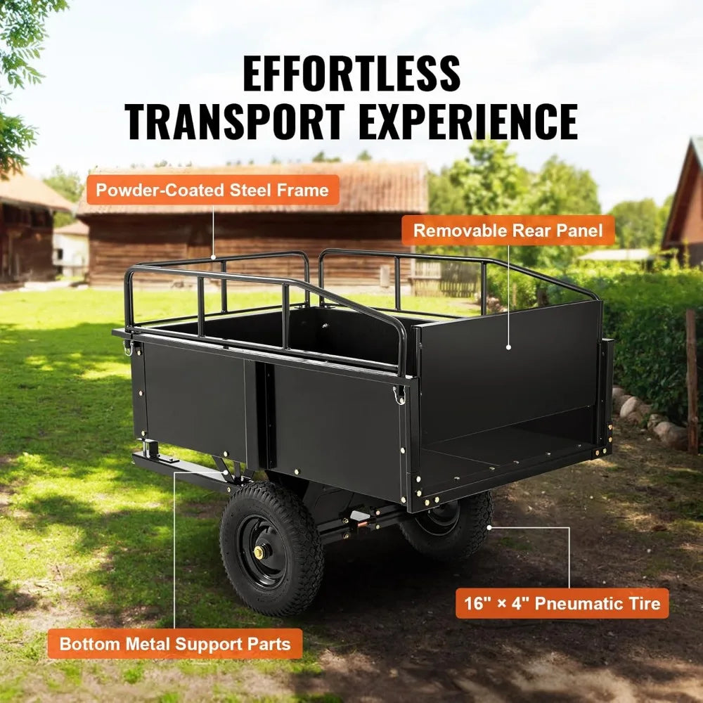 Trailer Heavy Duty Steel Dump Cart Tow Behind