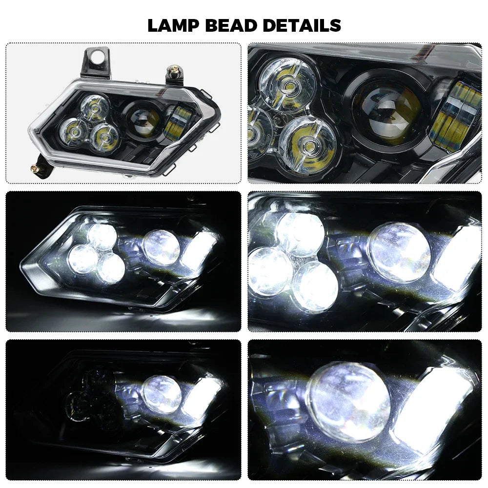 LED Headlights Assembly Head Lamp & Cover High/Low Beam for Can-Am Maverick