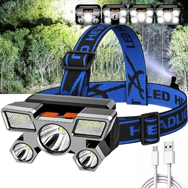 Powerful Rechargeable Head Flashlight