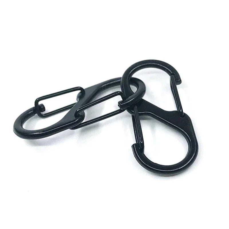 10PCS Stainless Steel S Type Carabiner With Lock