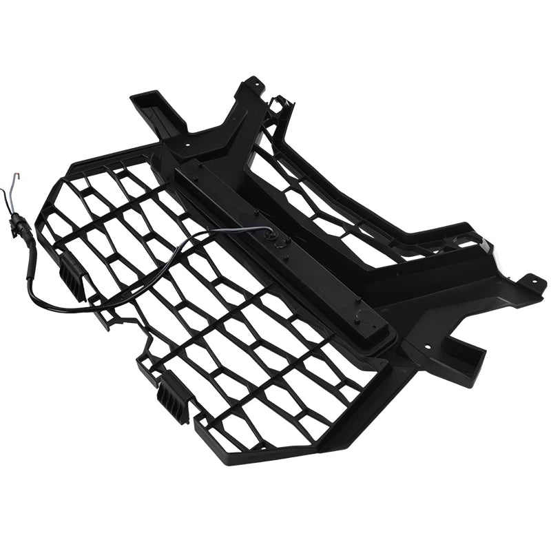 Black Mesh Grille With LED Light Bar For Polaris RZR