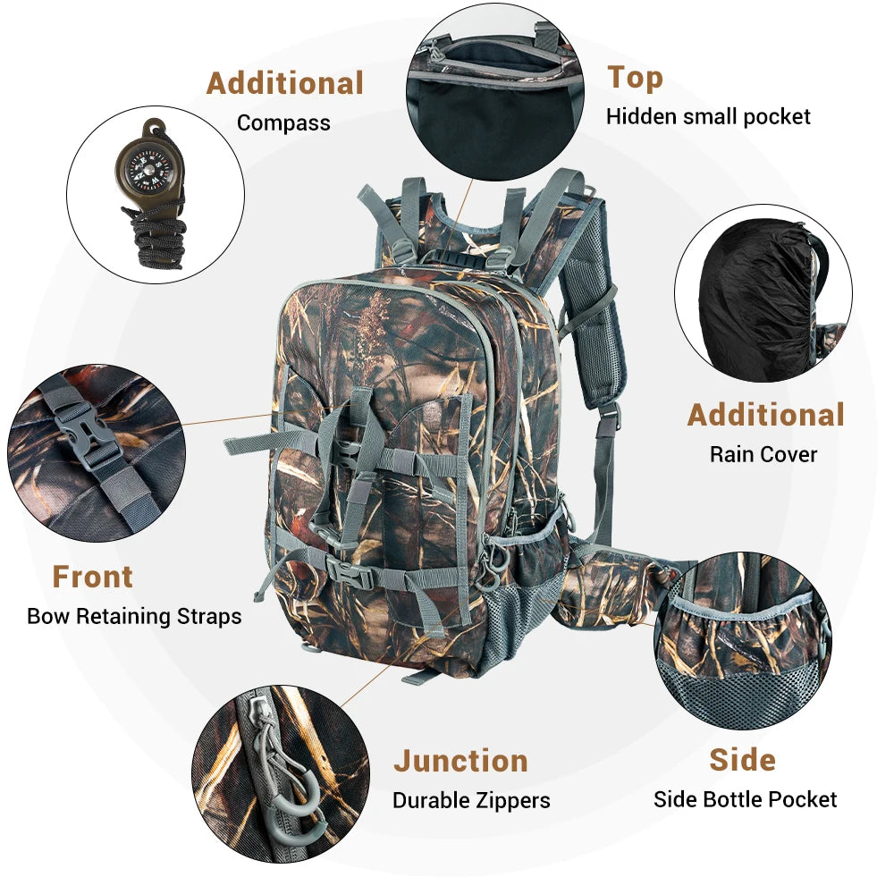 Large Capacity Hunting Backpack with Rifle Holder