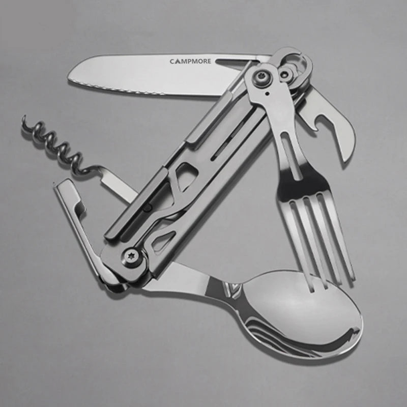 Outdoor Tableware Multi-function Portable Knife Fork Spoon Bottle Opener