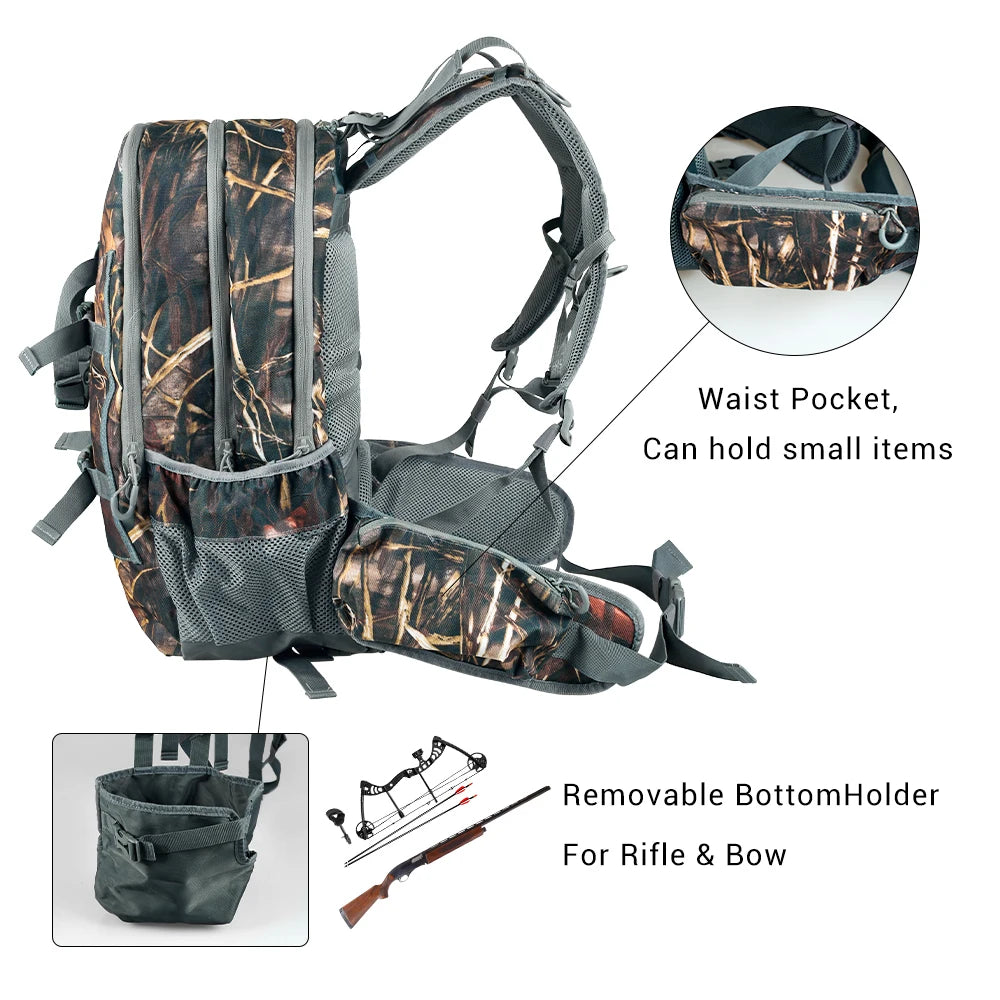 Large Capacity Hunting Backpack with Rifle Holder