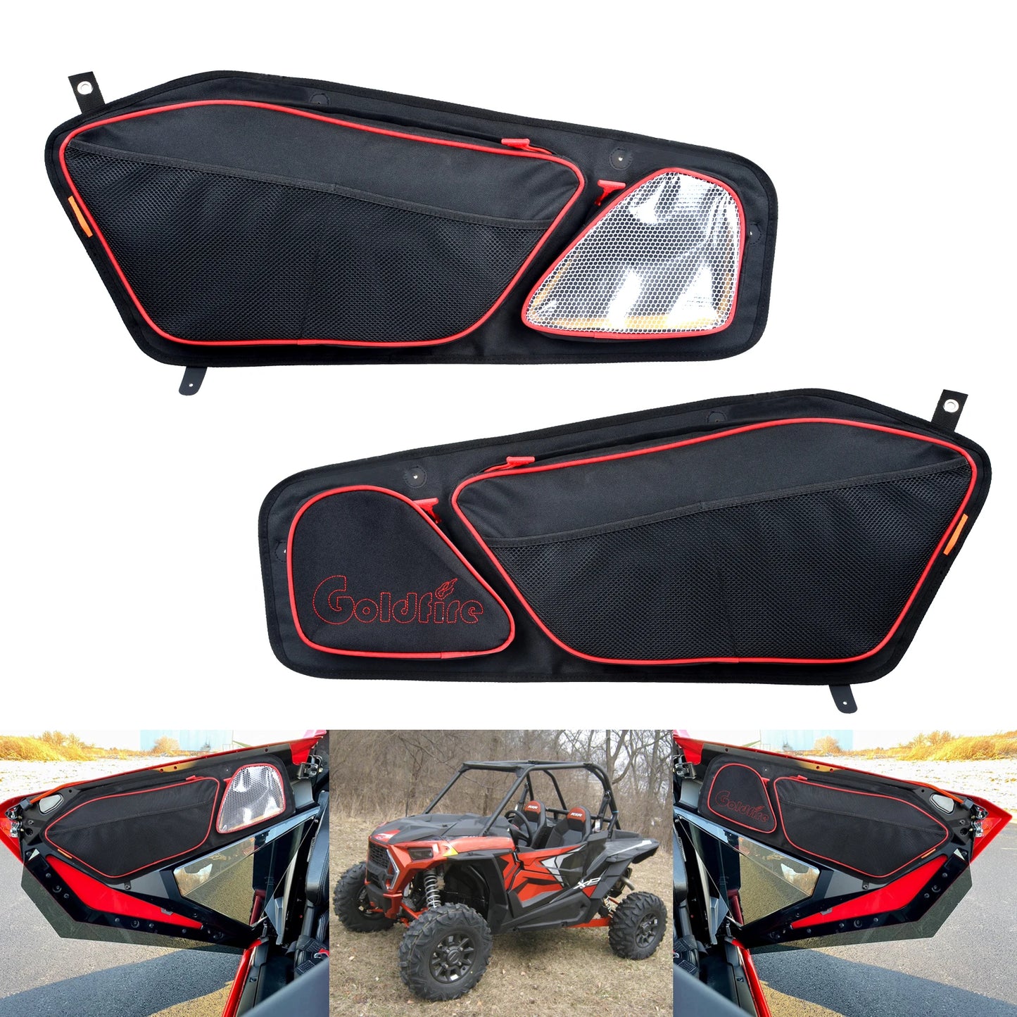 Polaris Front Door Storage Bags Waterproof with Removable Knee Pad