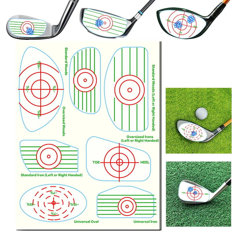 7in1 Golf Club Impact Target Label Tape Sticker Practice