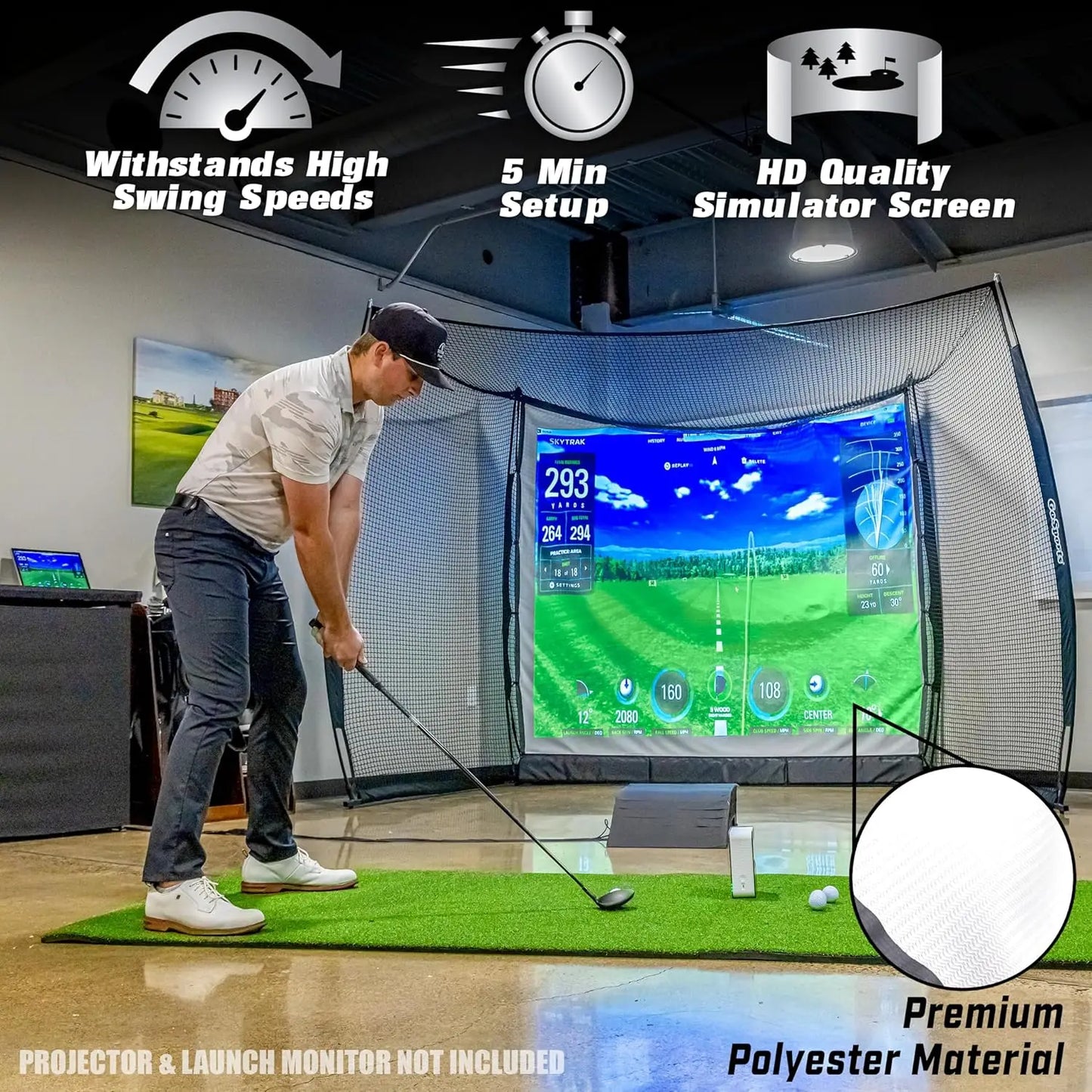 10 ft x 8 ft Golf Practice Hitting Net with Impact Screen