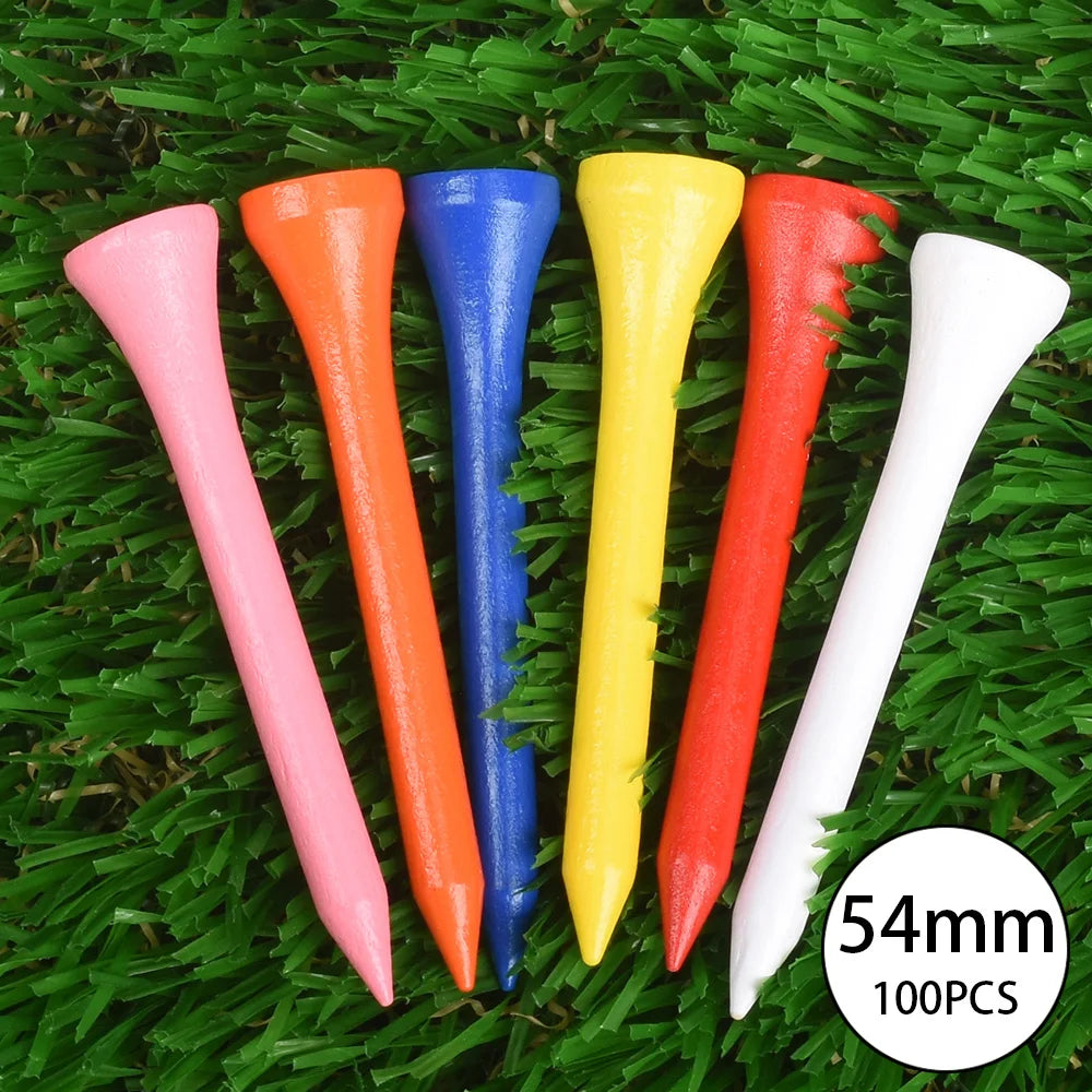 100Pcs Golf Wood Tees Mixed Color