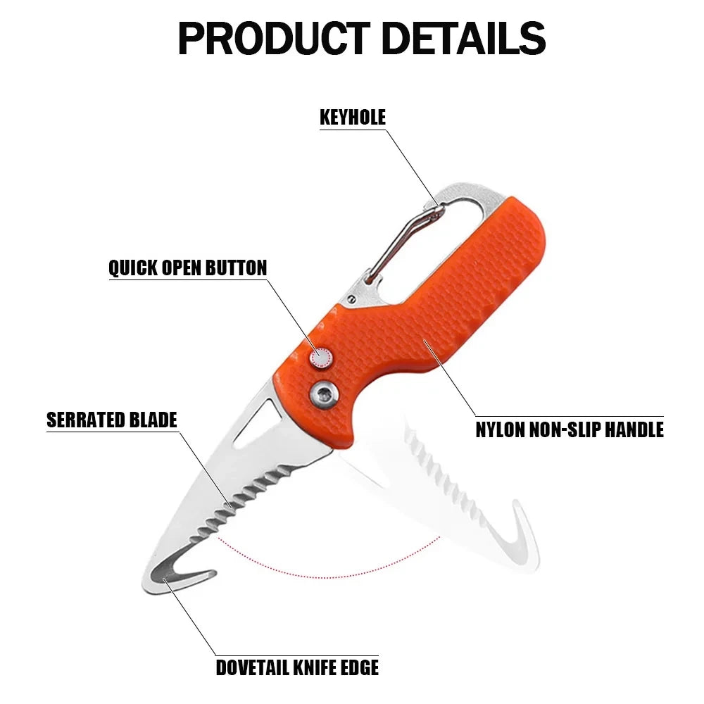 Stainless Serrated Hook Knife