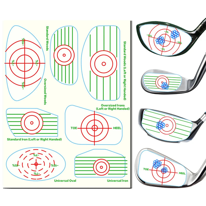 7in1 Golf Club Impact Target Label Tape Sticker Practice