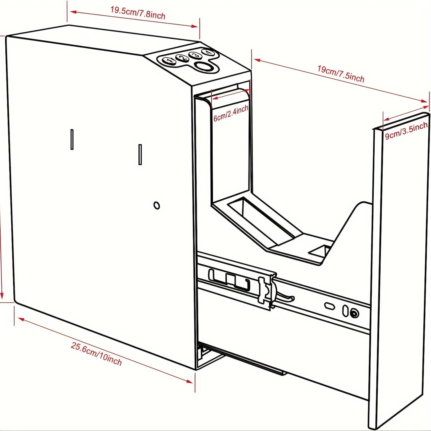 Biometric Slider Handgun Gun Safe for Nightstand, Desk, Bed Side,Truck