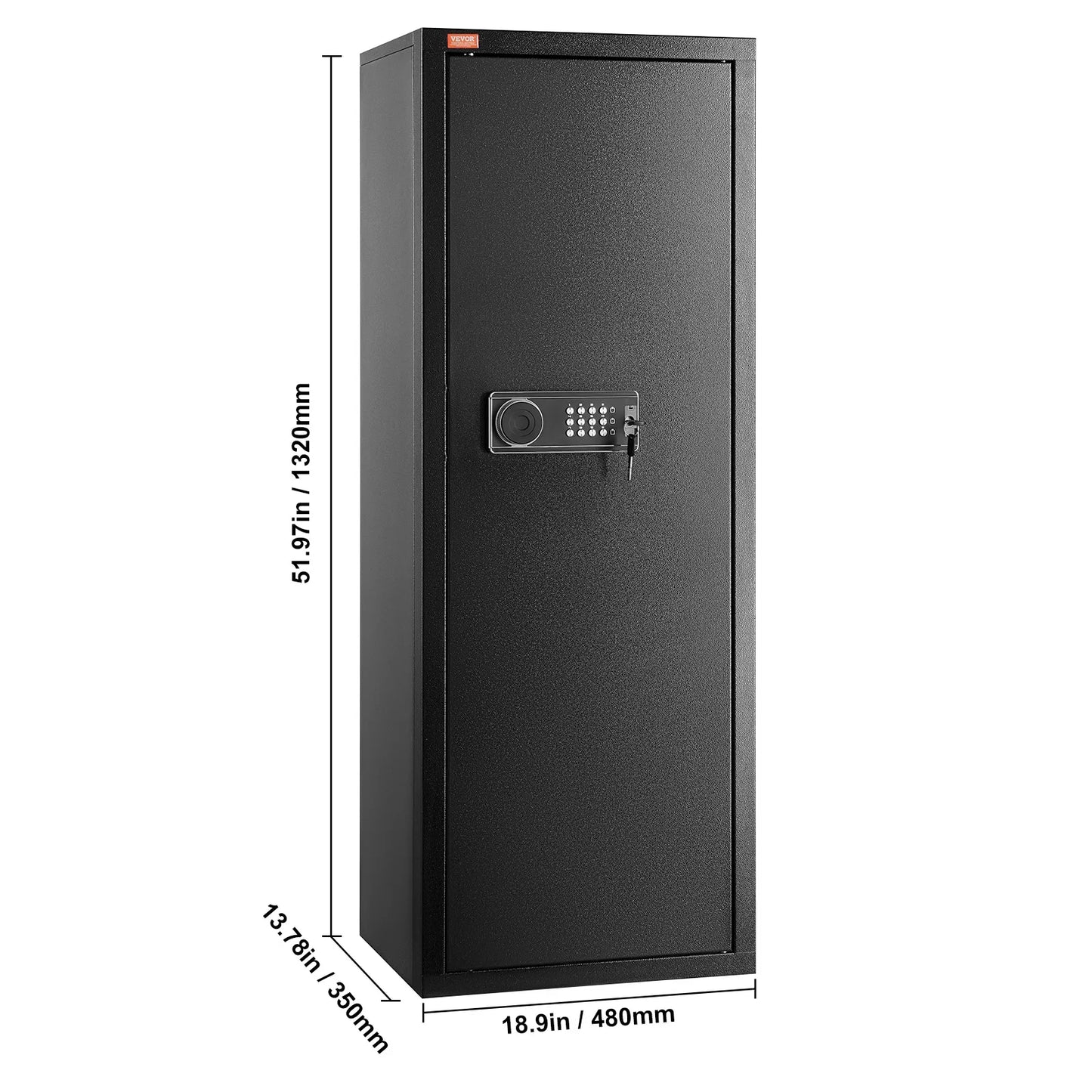 VEVOR 6-12 Rifles Safe Gun Safe with Lock & Digital Keypad Tall Gun Storage Cabinet with Removable Shelf for Home Rifle Shotguns