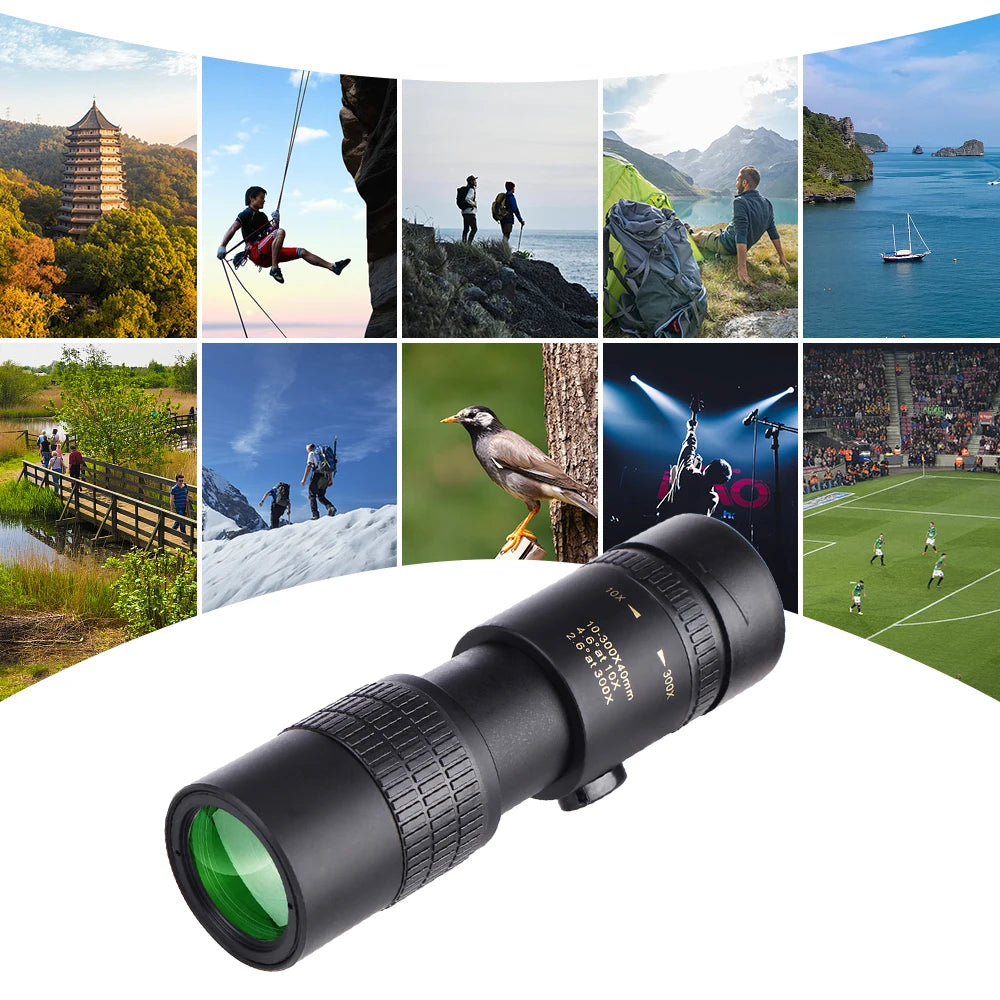 10-300X40mm BAK4 Prism Monocular