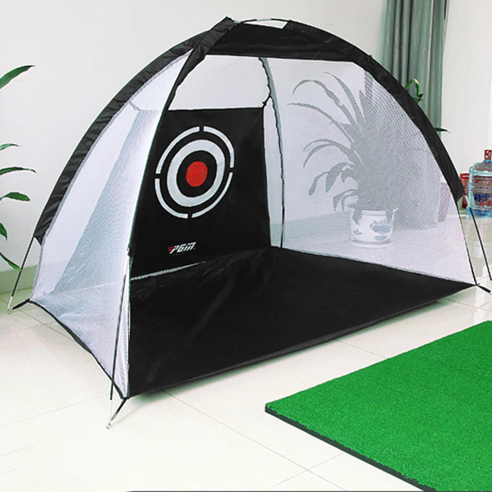 PGM Outdoor Golf Practice Tent Net With Pole Cutting Holes Portable Indoor Cutting Batting Strike Cage Swing Practitioner