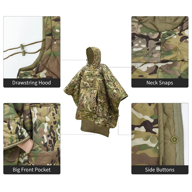 Camo Blanket Waterproof Insulation Poncho