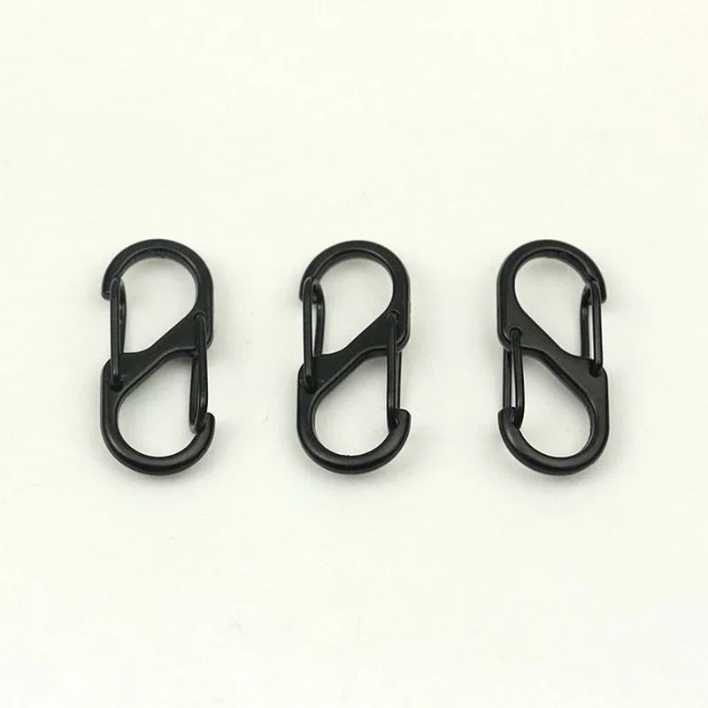 10PCS Stainless Steel S Type Carabiner With Lock