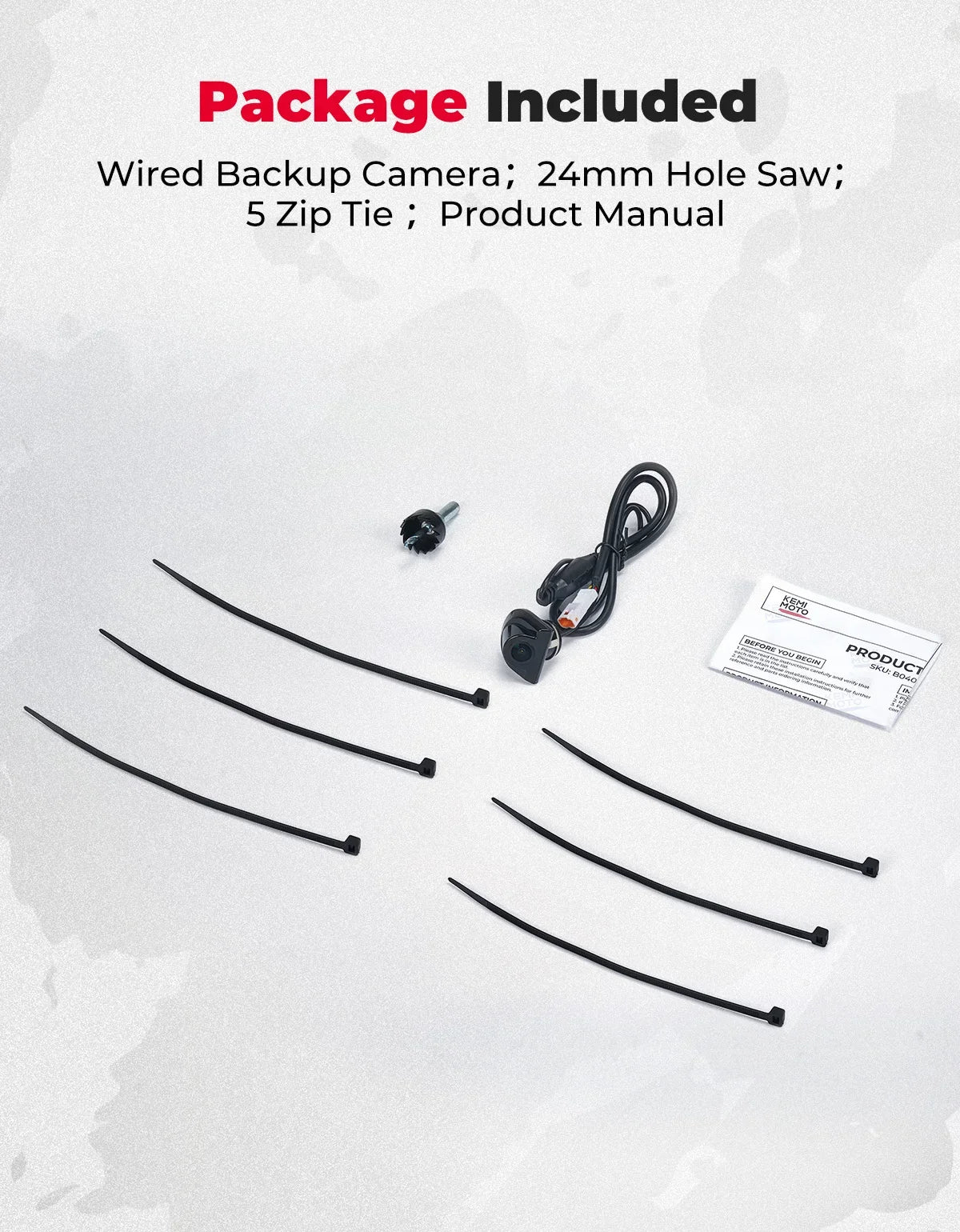 UTV Wired Rear Camera Kit