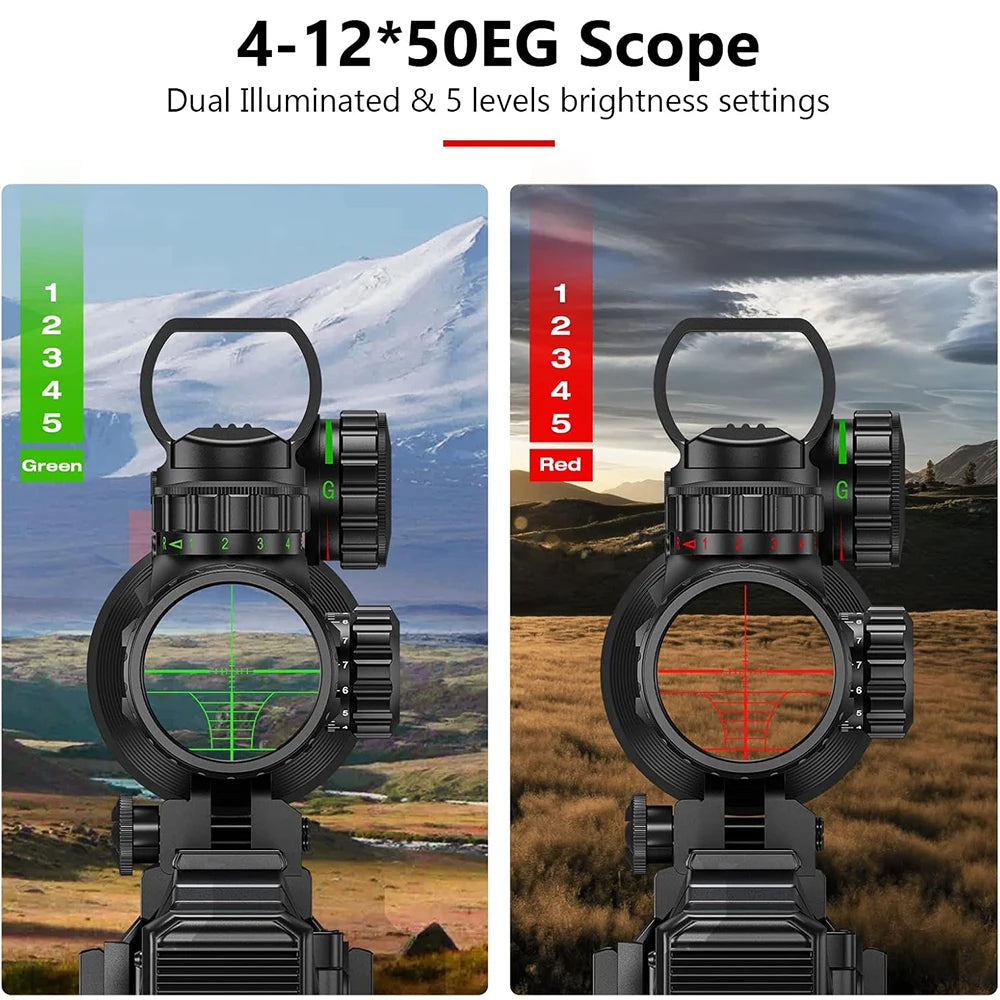 4-12x50 Tactical Riflescope Laser Combo