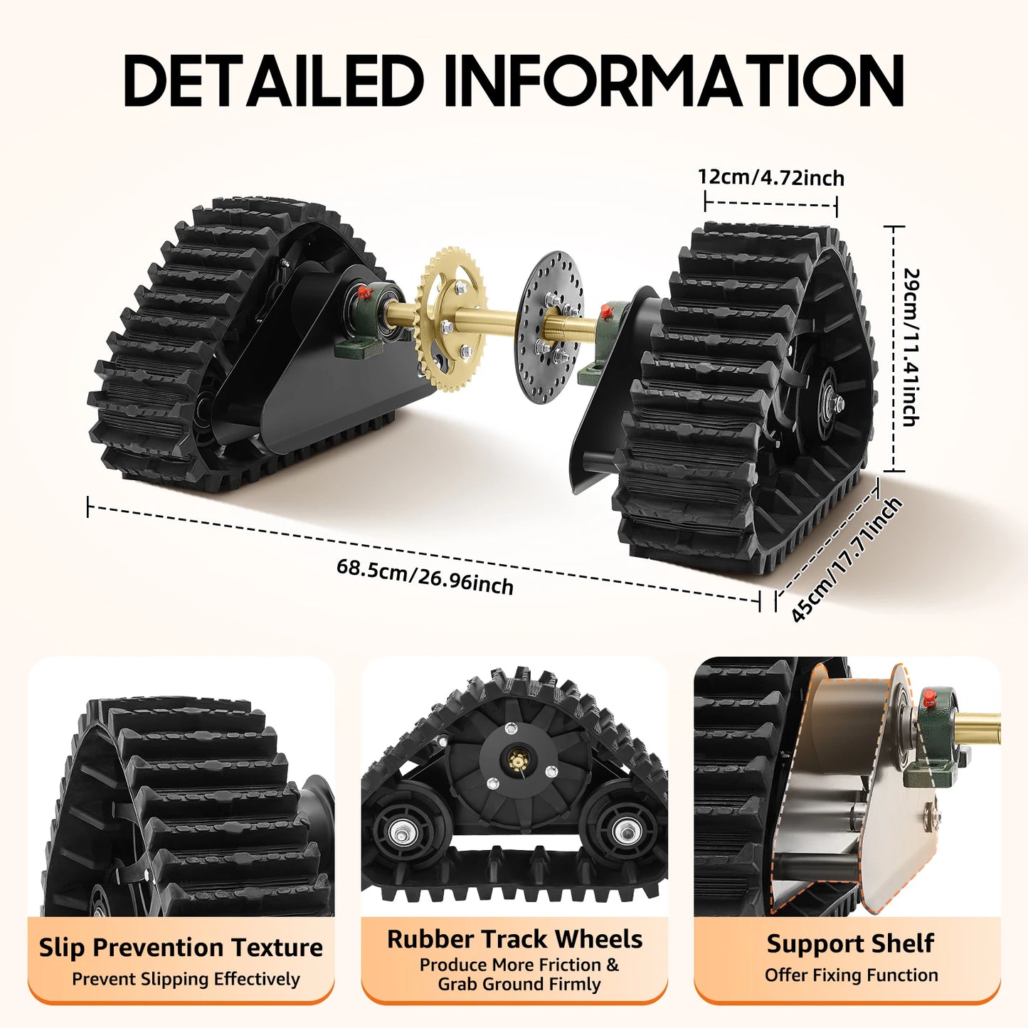 60cm Go-kart ATV UTV Rear Track