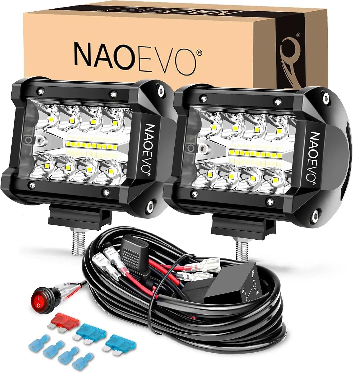 NAOEVO 4 Inch 2Pcs LED Pod Lights