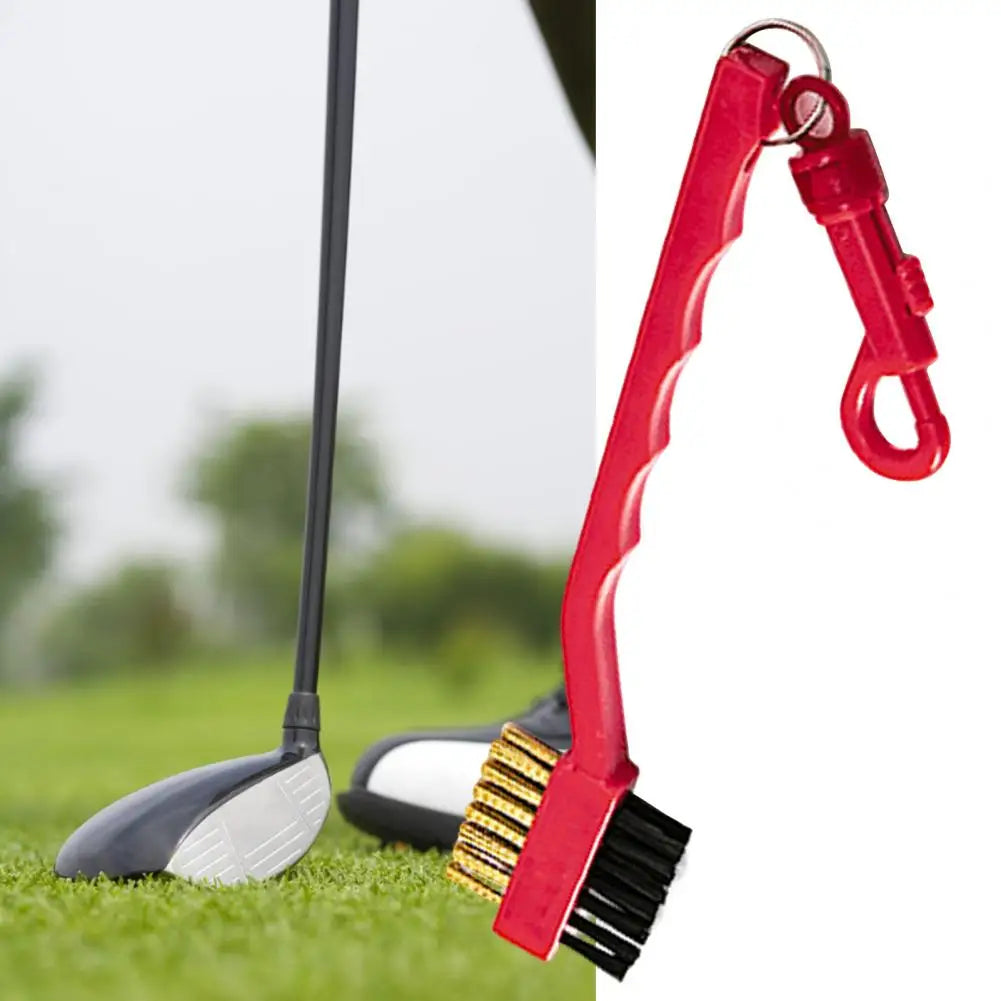 Golf Cleaning Brush Portable Non-slip Handle Grip Dirt Removal Nylon Bristles Double Side Golf Club Cleaner Golf Accessories